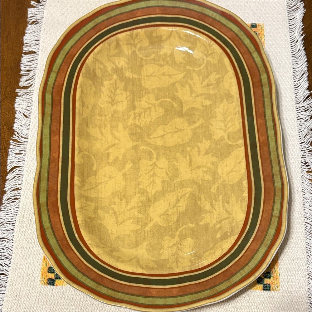 Two Brother Sister Design Studio Leaf Design Platters Set of Two